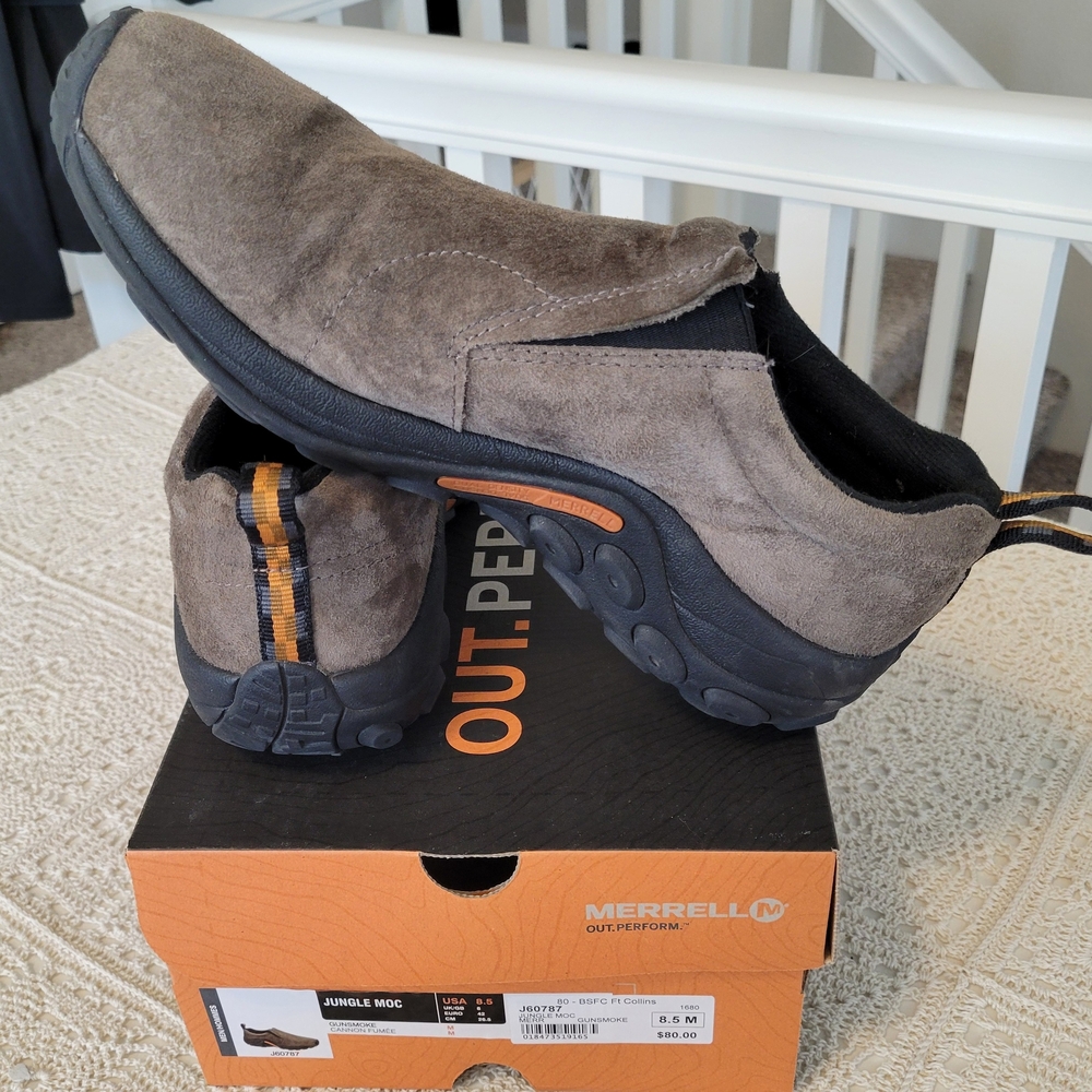 Merrell Jungle Moc Slip-On Shoes - Brown and Black